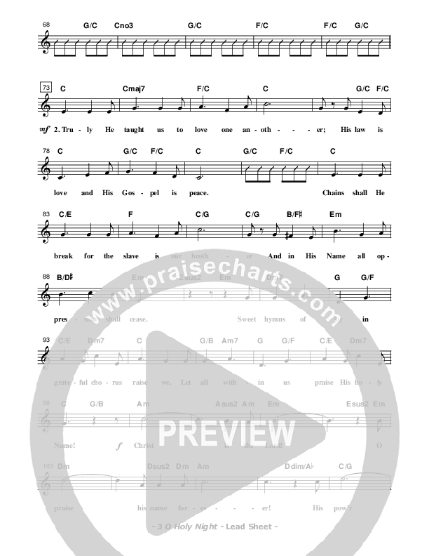 O Holy Night Lead Sheet (Don Chapman)