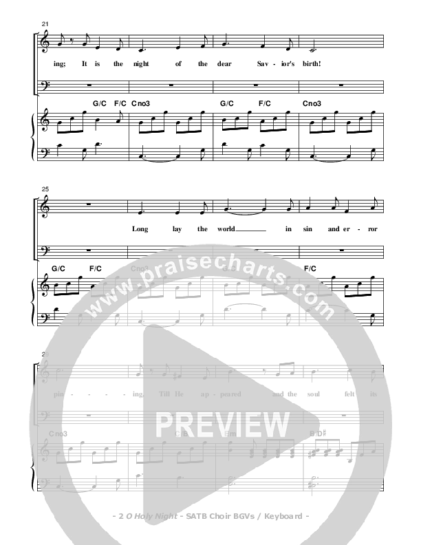 O Holy Night Piano/Vocal (SATB) (Don Chapman)