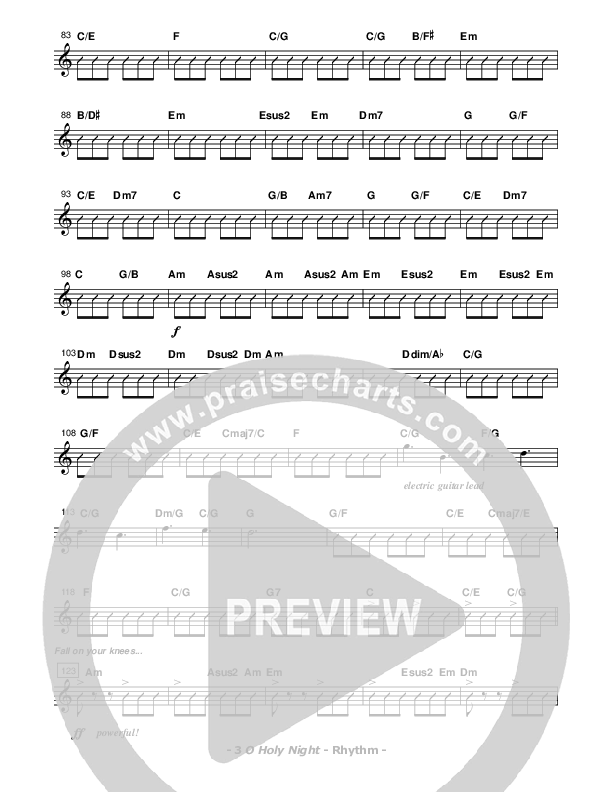 O Holy Night Rhythm Chart (Don Chapman)