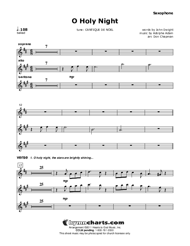 O Holy Night Saxophone (Don Chapman)