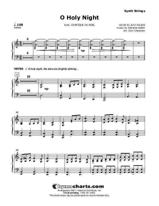 O Holy Night Synth Strings (Don Chapman)