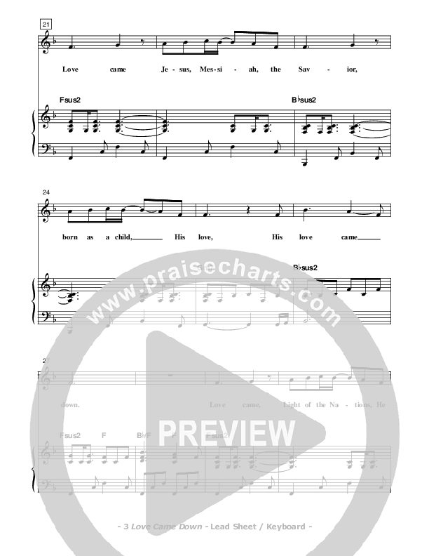 Love Came Down Piano/Vocal (Don Chapman)