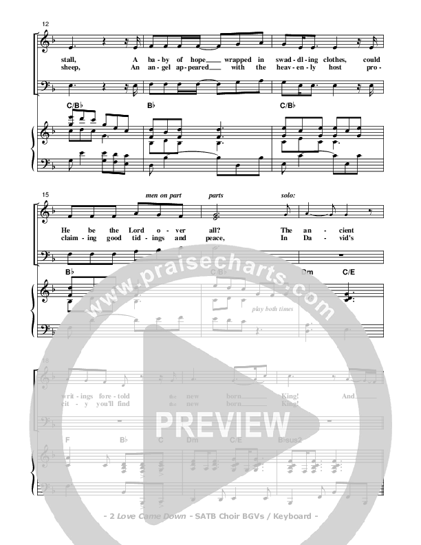 Love Came Down Lead & Piano (Don Chapman)