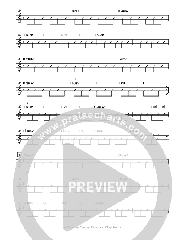 Love Came Down Rhythm Chart (Don Chapman)