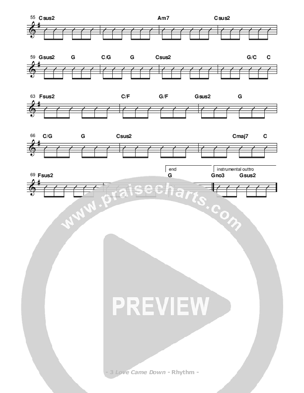 Love Came Down Rhythm Chart (Don Chapman)