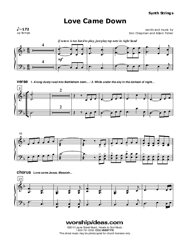 Love Came Down Synth Strings (Don Chapman)