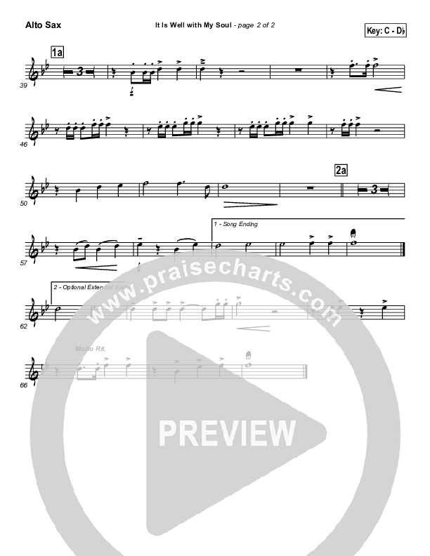 It is Well With My Soul Alto Sax (PraiseCharts / Traditional Hymn)