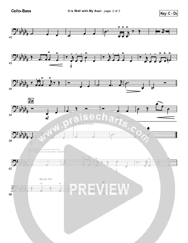 It is Well With My Soul Cello/Bass (PraiseCharts / Traditional Hymn)