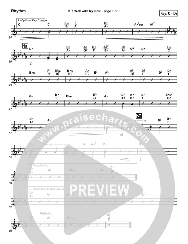 It is Well With My Soul Rhythm Chart (PraiseCharts / Traditional Hymn)