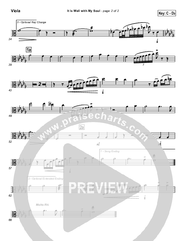 It is Well With My Soul Viola (PraiseCharts / Traditional Hymn)