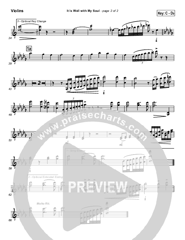 It is Well With My Soul Violins (PraiseCharts / Traditional Hymn)