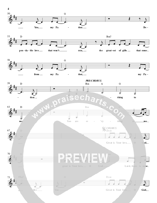 Great Is Your Love Lead Sheet (Planetshakers)