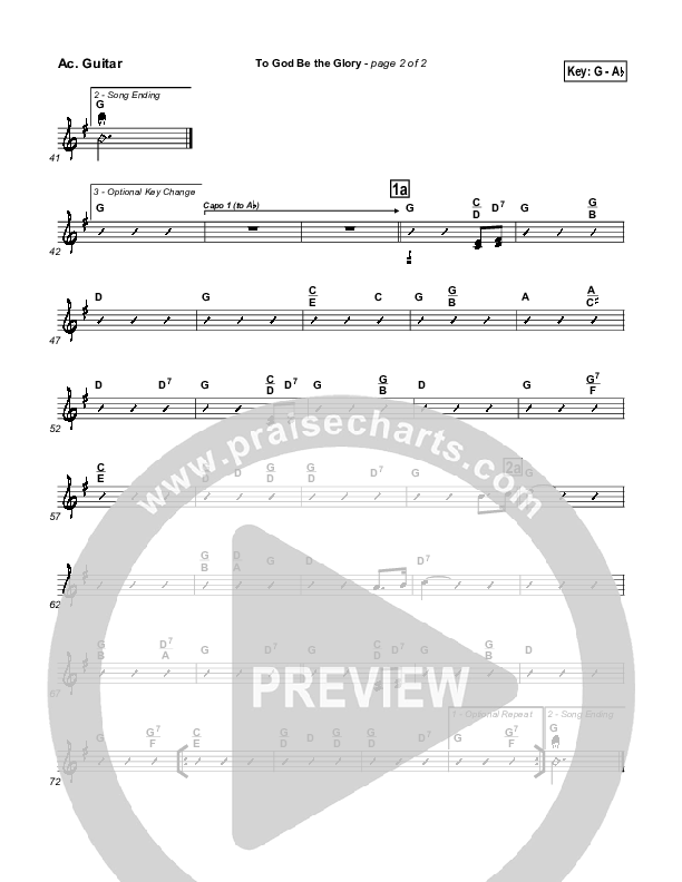 To God Be The Glory Acoustic Guitar (Traditional Hymn / PraiseCharts)