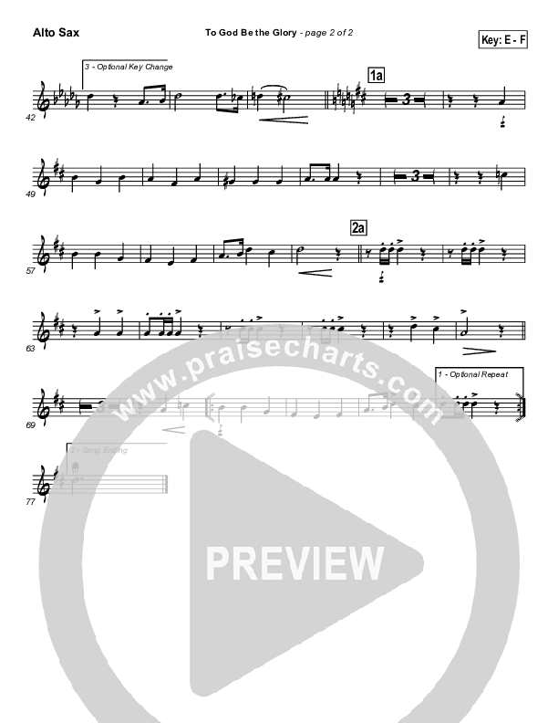 To God Be The Glory Alto Sax (Traditional Hymn / PraiseCharts)