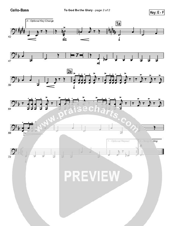 To God Be The Glory Cello/Bass (Traditional Hymn / PraiseCharts)