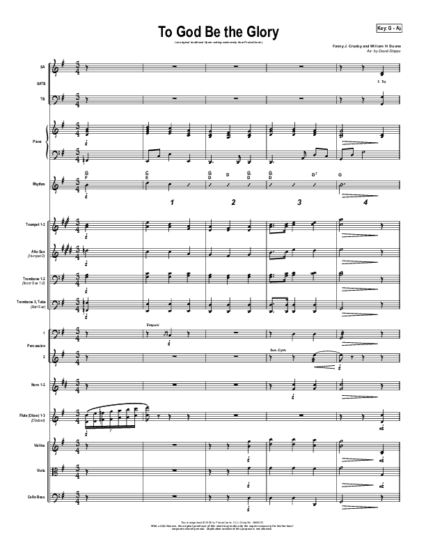 To God Be The Glory Conductor's Score (Traditional Hymn / PraiseCharts)