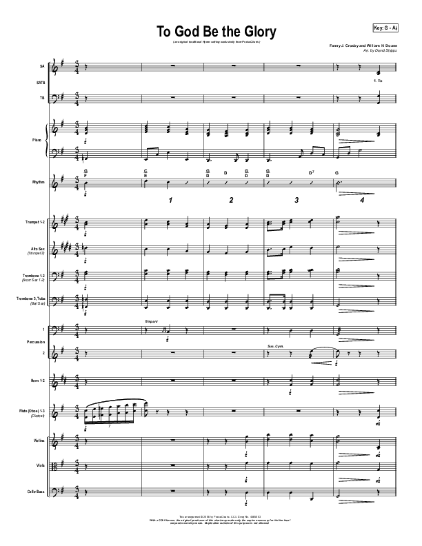 To God Be The Glory Orchestration (Traditional Hymn / PraiseCharts)
