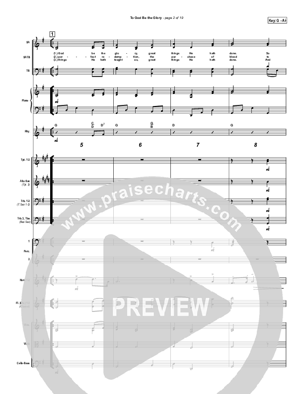 To God Be The Glory Conductor's Score (Traditional Hymn / PraiseCharts)