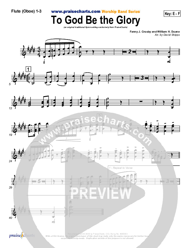 To God Be The Glory Wind Pack (Traditional Hymn / PraiseCharts)