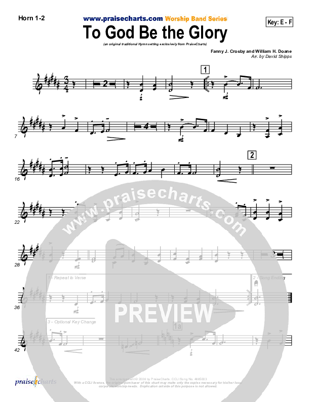 To God Be The Glory Brass Pack (Traditional Hymn / PraiseCharts)