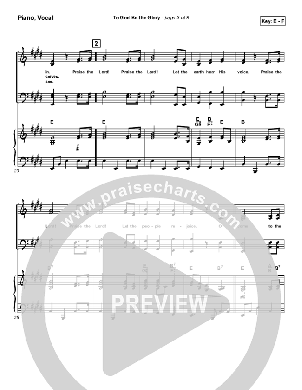 To God Be The Glory Piano/Vocal (SATB) (Traditional Hymn / PraiseCharts)