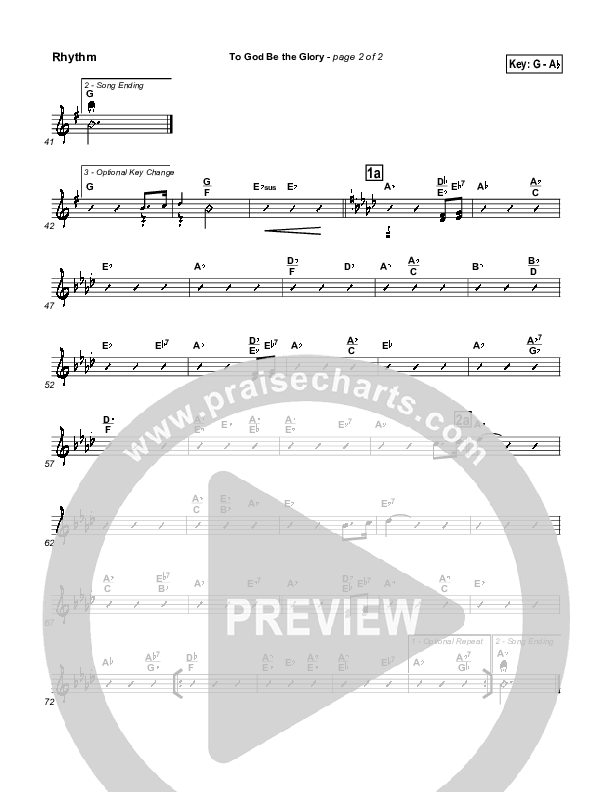 To God Be The Glory Rhythm Chart (Traditional Hymn / PraiseCharts)