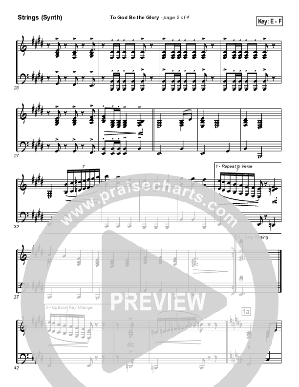 To God Be The Glory String Pack (Traditional Hymn / PraiseCharts)