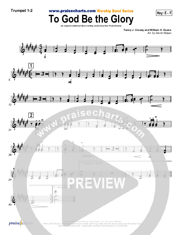 To God Be The Glory Brass Pack (Traditional Hymn / PraiseCharts)