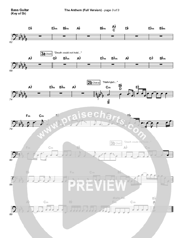 The Anthem (Full Version) (Live) Bass Guitar (Planetshakers)