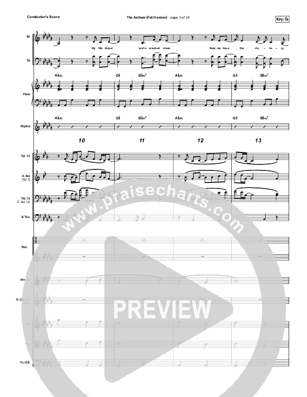 The Anthem (Full Version) (Live) Conductor's Score (Planetshakers)