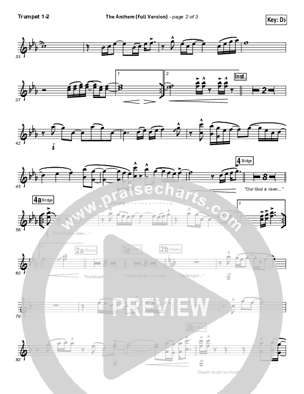 The Anthem (Full Version) (Live) Trumpet 1,2 (Planetshakers)