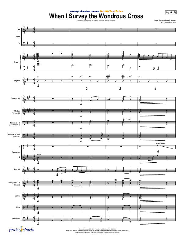 When I Survey The Wondrous Cross Conductor's Score (PraiseCharts / Traditional Hymn)