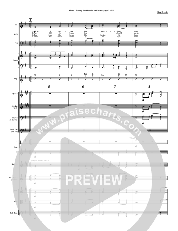 When I Survey The Wondrous Cross Conductor's Score (PraiseCharts / Traditional Hymn)