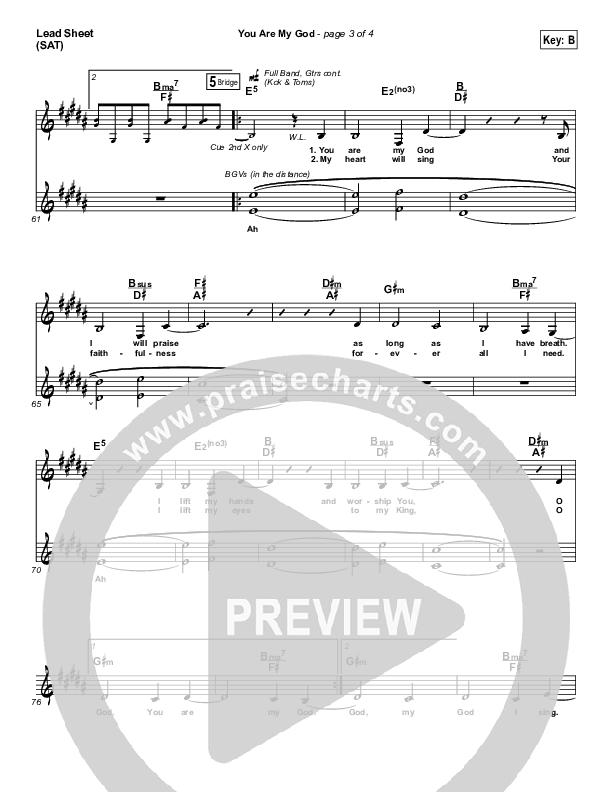 You Are My God Lead Sheet (Gateway Devotions)