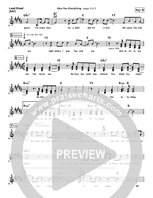 Give You Everything Lead Sheet (Gateway Devotions)