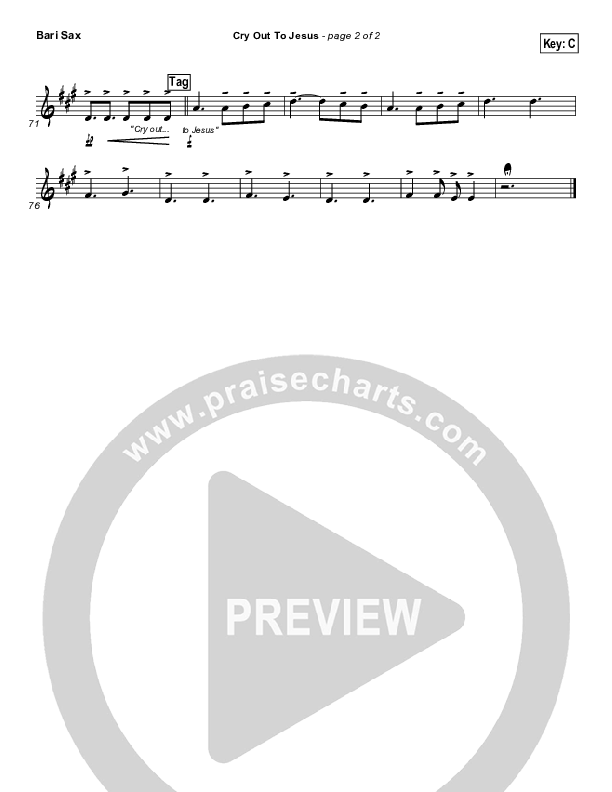 Cry Out To Jesus Bari Sax (Third Day)