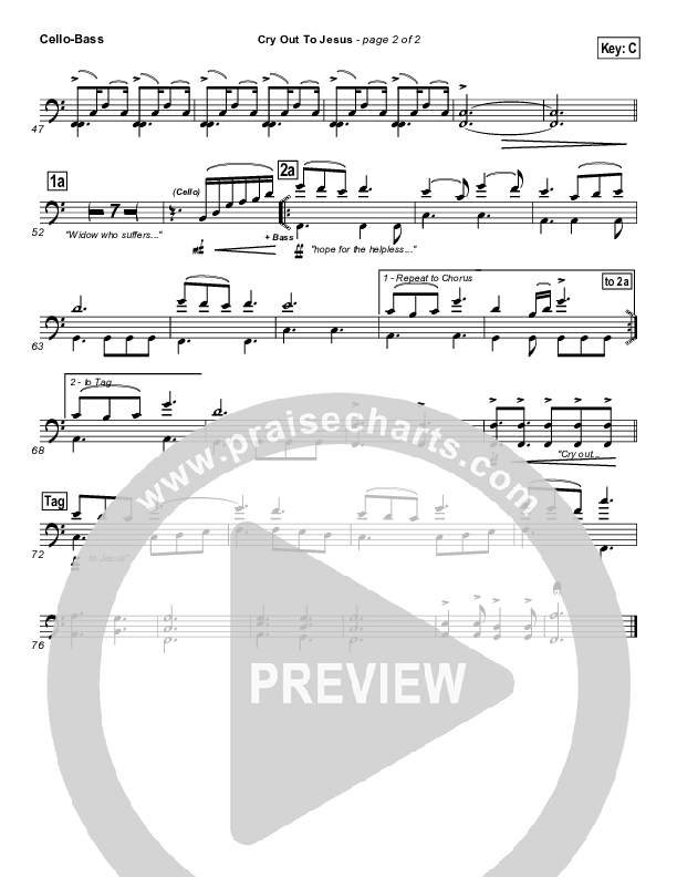 Cry Out To Jesus Cello/Bass (Third Day)