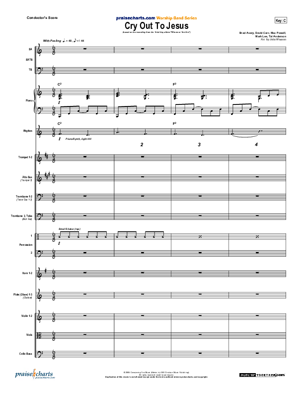 Cry Out To Jesus Conductor's Score (Third Day)