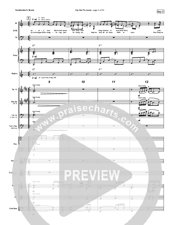 Cry Out To Jesus Conductor's Score (Third Day)