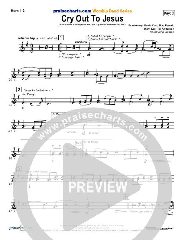 Cry Out To Jesus Brass Pack (Third Day)