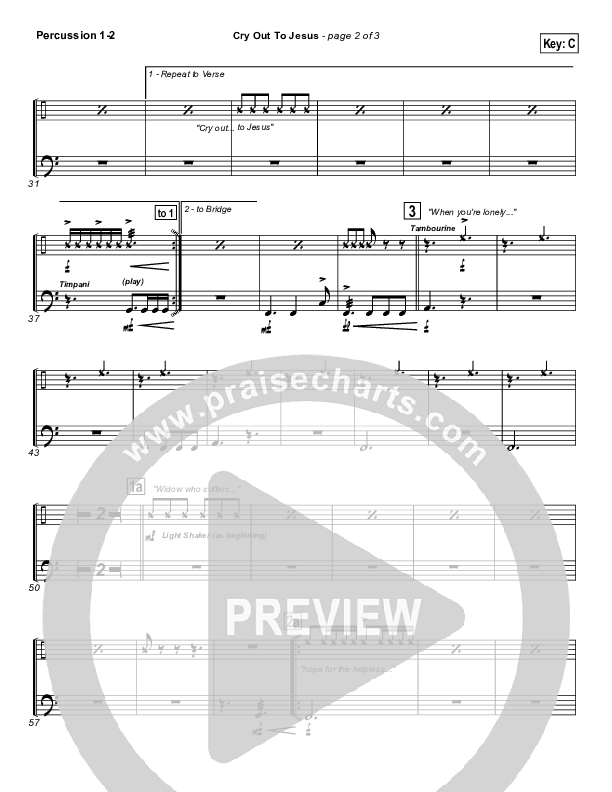 Cry Out To Jesus Percussion 1/2 (Third Day)