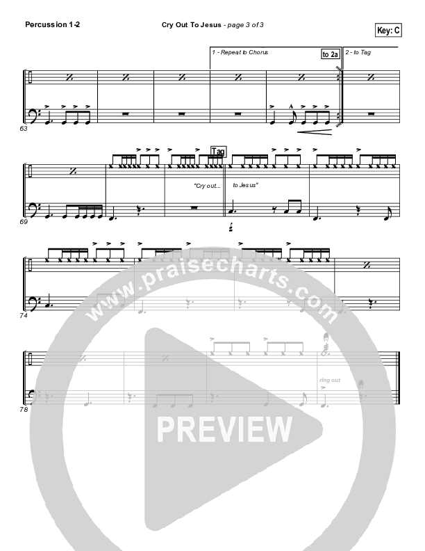 Cry Out To Jesus Percussion 1/2 (Third Day)