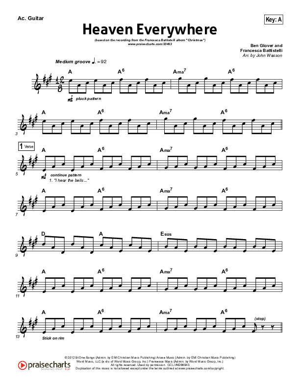 Heaven Everywhere Acoustic Guitar (Francesca Battistelli)