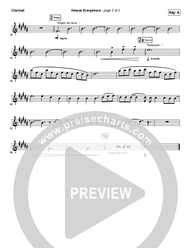 Heaven Everywhere Clarinet (Francesca Battistelli)