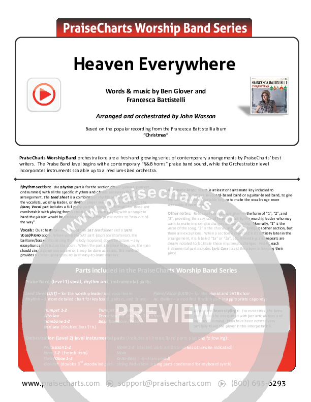 Heaven Everywhere Cover Sheet (Francesca Battistelli)