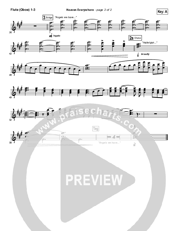 Heaven Everywhere Flute/Oboe 1/2/3 (Francesca Battistelli)