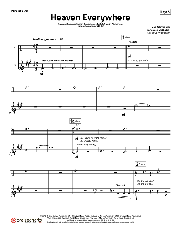 Heaven Everywhere Percussion (Francesca Battistelli)