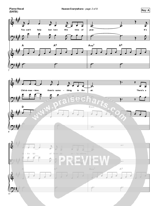 Heaven Everywhere Piano/Vocal (SATB) (Francesca Battistelli)