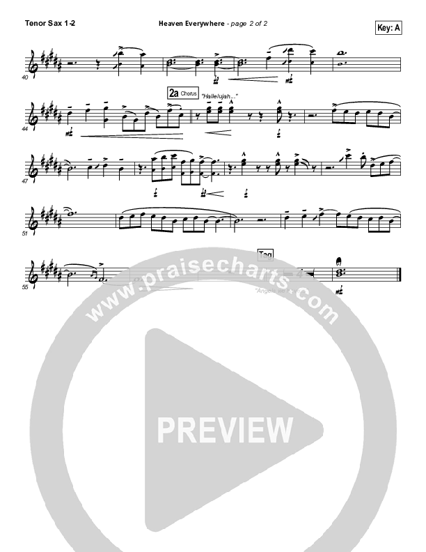 Heaven Everywhere Tenor Sax 1/2 (Francesca Battistelli)