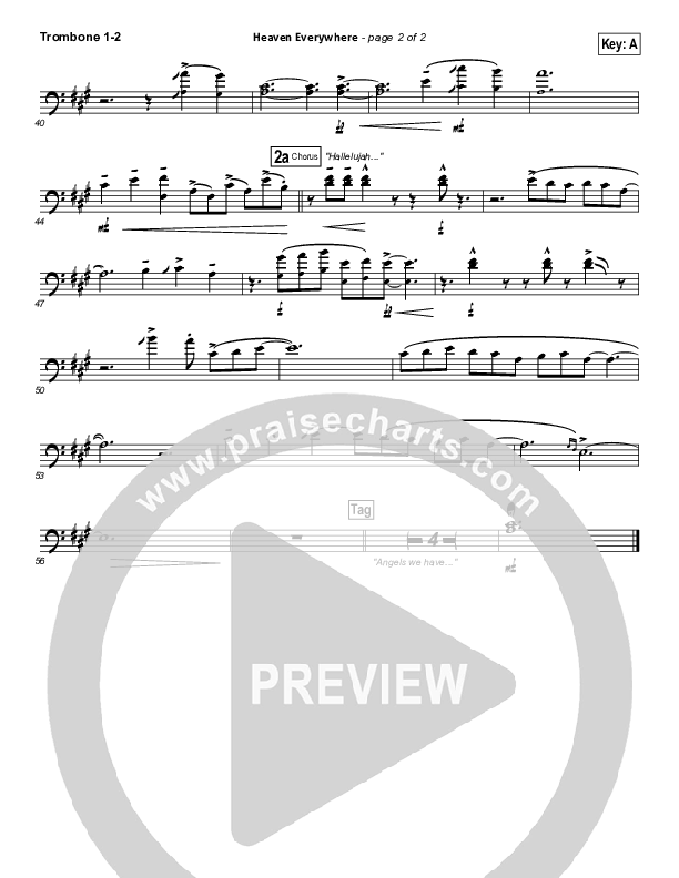 Heaven Everywhere Trombone 1/2 (Francesca Battistelli)
